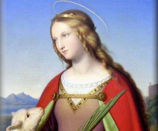 Santa Inés con el cordero, patrona Orden Trinitaria 28 enero